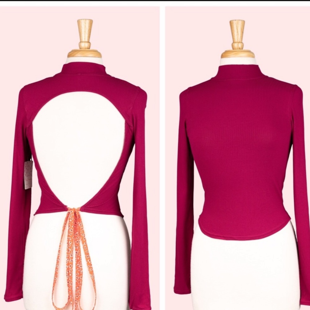 NWT Free People open back long sleeve top